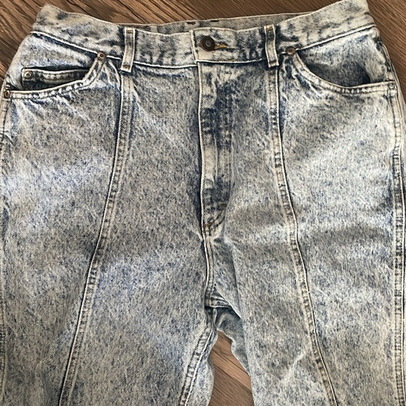 Vintage Lee Acid Wash tapered leg zip ankle high waisted jeans 15 - Picture 3 of 9